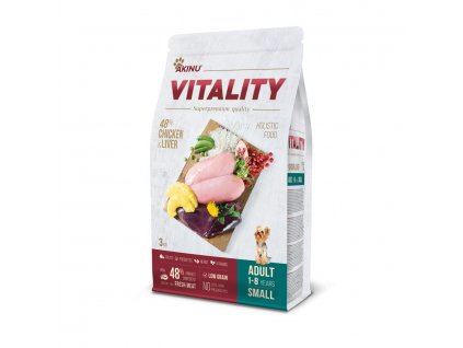 ***Akinu VITALITY dog adult small chicken & liver 3kg