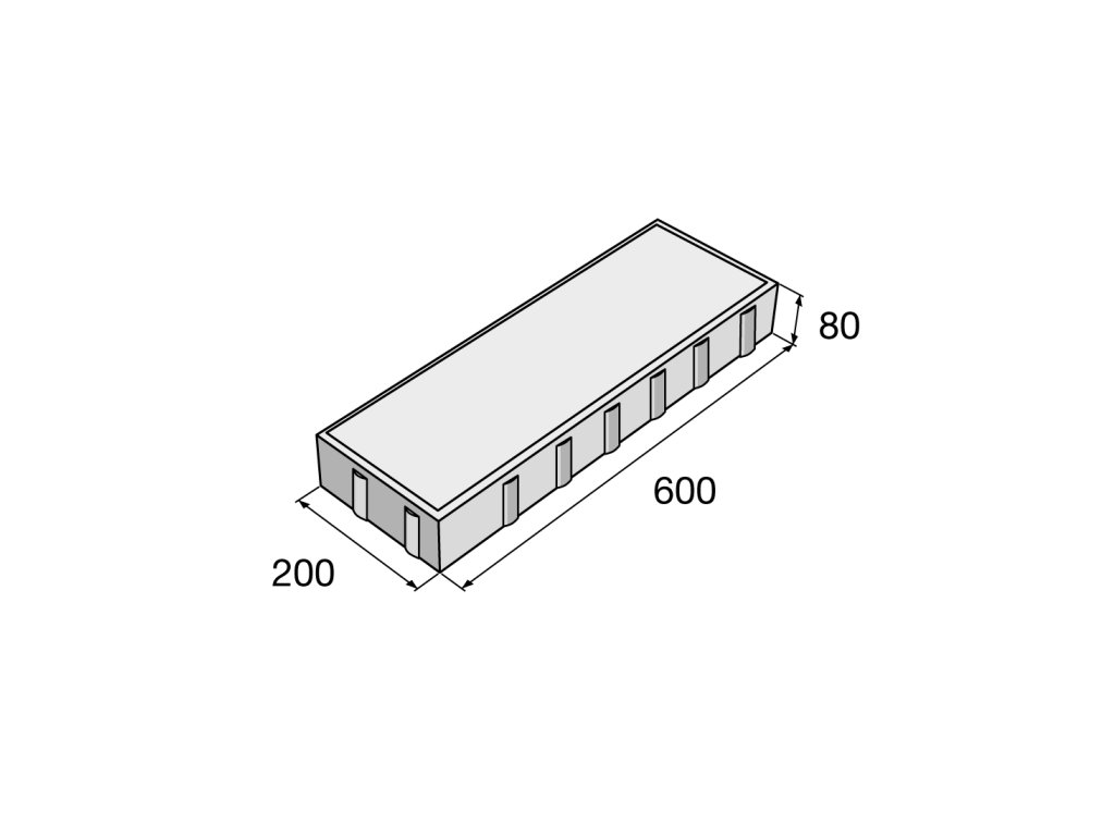Dlažba ARKONA II MIX, 600 x 200 x 80 mm