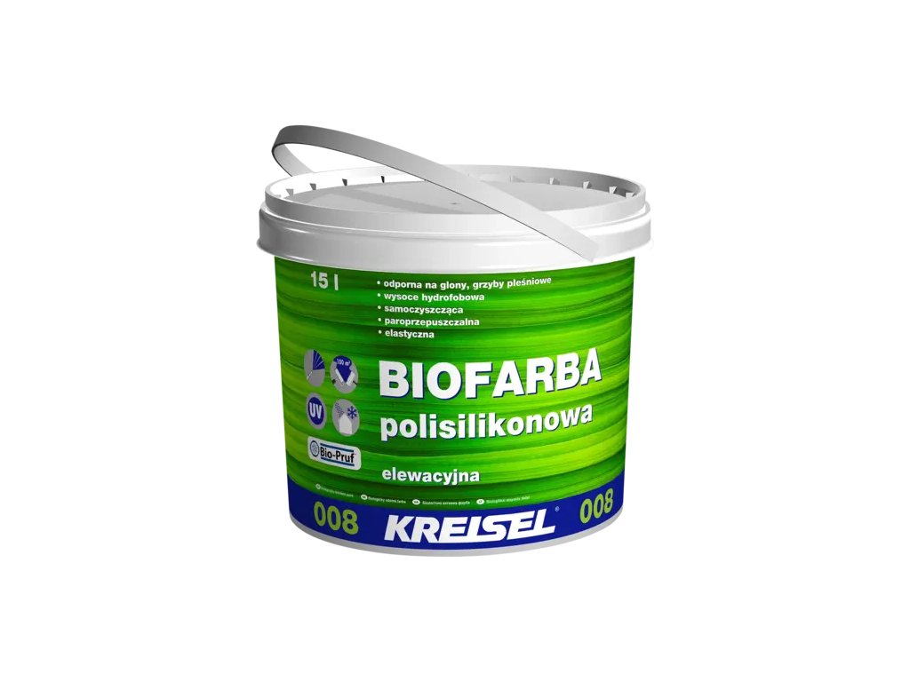 Inovatívna silikónová farba odolná voči biologickému znečisteniu BIOFARBA 008 BIO-PRUF (Farba biela)