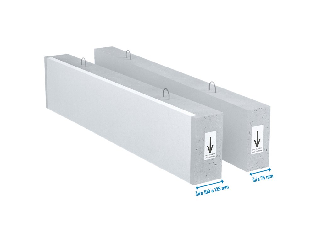 Nosný preklad PORFIX (Varianta Prevedenie: Vápenno-piesok, Rozmery 2700×250×125 mm)