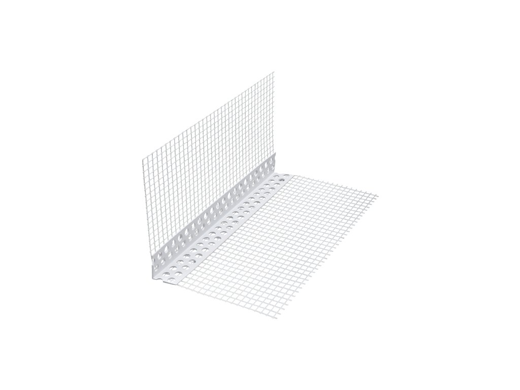 Kombi lišta rohová (PLAST) s tkaninou 10 × 10 cm, 2,5 m