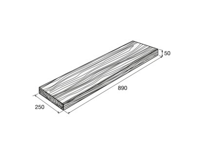 Dlažba BARK 7 doska, 890 x 250 x 50 mm