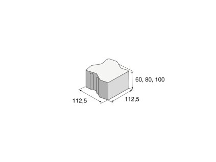 Dlažba UNI-PAR doplnkové kamene, __ x __ x 60 mm