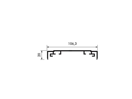 Profil oboustranný snímací 120mm 9306 elox