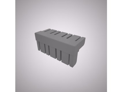 Roh plastový ostrý 90 mm šedý