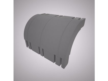 Roh plastový rádius 130 mm šedý