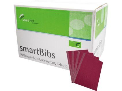 Smartdent SmartBibs Jednorázový bryndák, 500ks  Třívrstvé pacientské bryndáky se samolepicí fixací (500 ks)