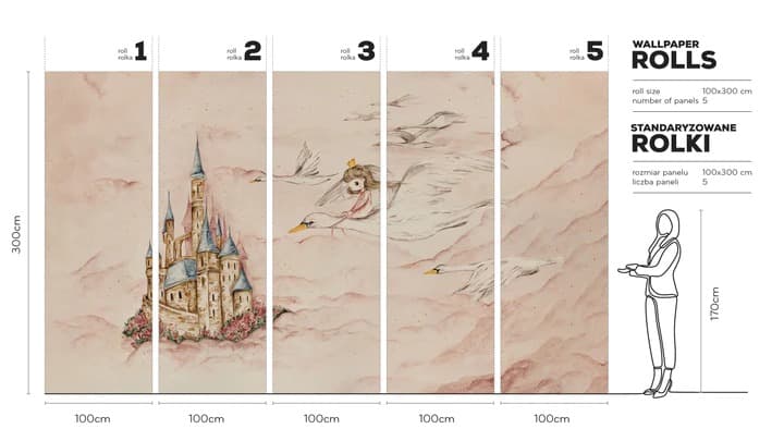 Swan-Princess-tapeta-v-rolich-wallart-rozmery-design-lovers