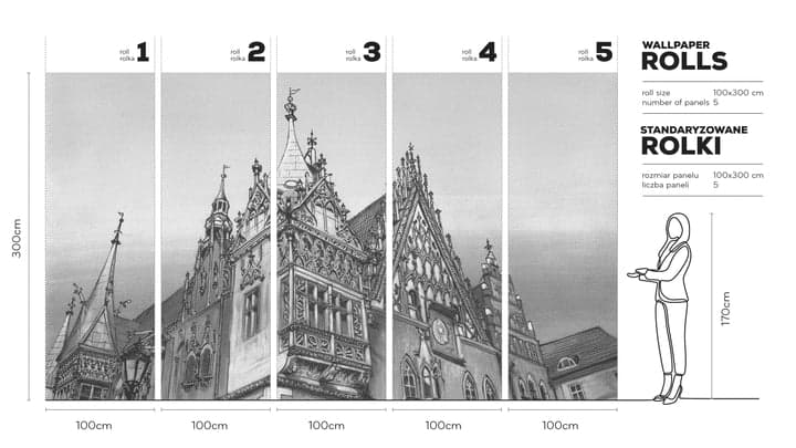 Town-Hall-B&W-tapeta-v-rolich-wallart-rozmery-design-lovers