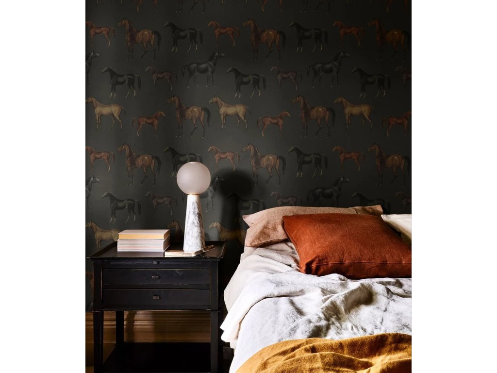 horses olive tapeta v rolich wallcolors design lovers