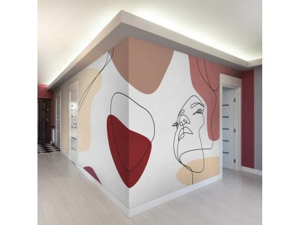 Layla Maroon tapeta v rolich wallart design lovers