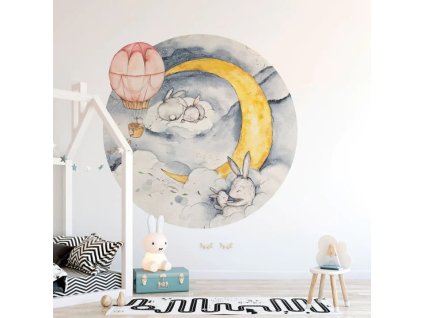 Moonie Blue kruhova tapeta wallart design lovers
