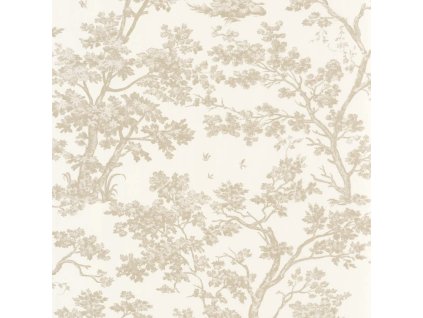 Tapeta Toile de Jouy stromy Arbre CASADECO Písková