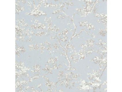 Tapeta Toile de Jouy stromy Arbre CASADECO Modrá