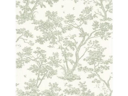 Tapeta Toile de Jouy stromy Arbre CASADECO Zelená