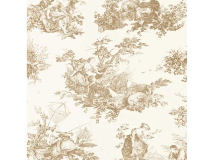Tapeta Toile de Jouy Scene D'été CASADECO Písková