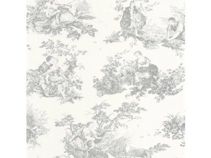 Tapeta Toile de Jouy Scene D'été CASADECO Šedá