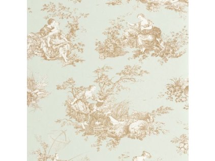Tapeta Toile de Jouy Scene D'été CASADECO Mentolová