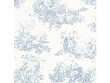 Tapeta Toile de Jouy Scene D'été CASADECO Modrá