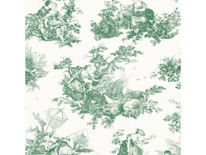 Tapeta Toile de Jouy Scene D'été CASADECO Zelená