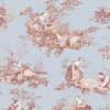 Tapeta Toile de Jouy Scene D'été CASADECO Modrá-bordó