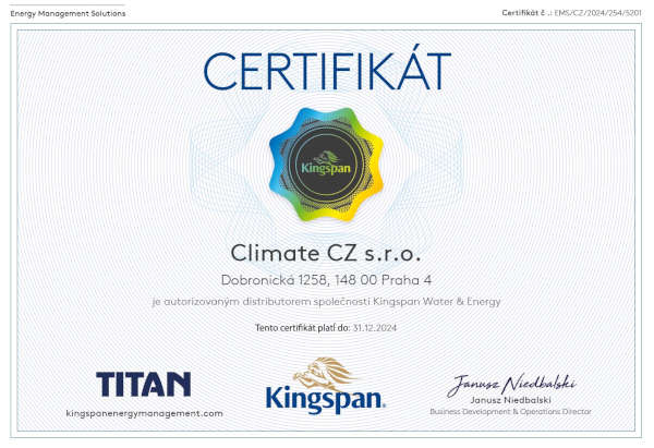 Logo certifikovaného distributora Kingspan ČR