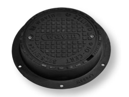 litinovy poklop b125 na betonovy konus wavin basic 315