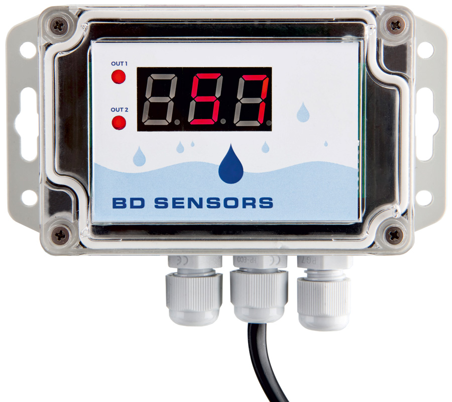 BD Sensors Hladinoměr do nádrže - BD 020 Počet relé: 2 x relé (dvě čerpadla, dvě úrovně hladiny apod.)