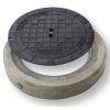 litinovy poklop b125 s betonovym ramem do sachtove roury wavin basic 400
