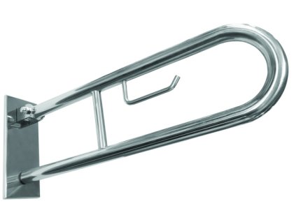 HELP: Sklopný úchyt ve tvaru U s držákem TP, 813 mm, nerez, lesk, s krytkou