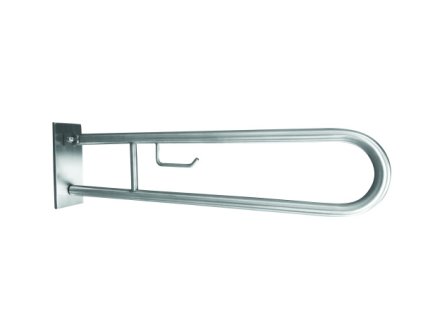HELP: Sklopný úchyt ve tvaru U s držákem TP, 850 mm, nerez, brus, s krytkou