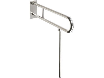 HELP: Sklopný úchyt ve tvaru U s opěrnou nohou 750 mm, nerez, mat, s krytkou