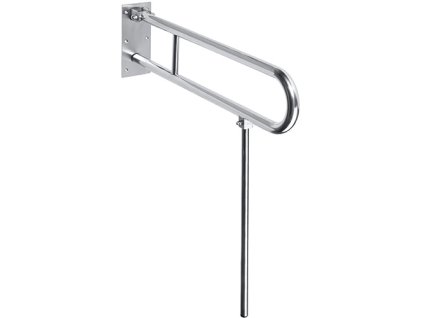 HELP: Sklopný úchyt ve tvaru U s opěrnou nohou 600 mm, nerez, brus, bez krytky