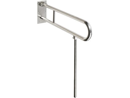 HELP: Sklopný úchyt ve tvaru U s opěrnou nohou 600 mm, nerez, lesk, bez krytky