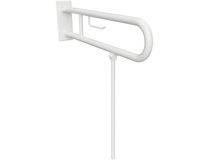 HELP: Sklopný úchyt ve tvaru U s opěrnou nohou a držákem TP, 813 mm, bílý, s krytkou