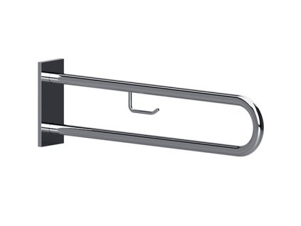 HELP: Podpěrné madlo ve tvaru U s držákem TP 900 mm, nerez, lesk, s krytkou