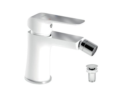 Bidetová baterie s výpustí Nobless Tina bílá/chrom