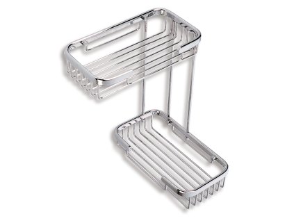 Dvojitá police malá nízká "L" Drátěný program chrom