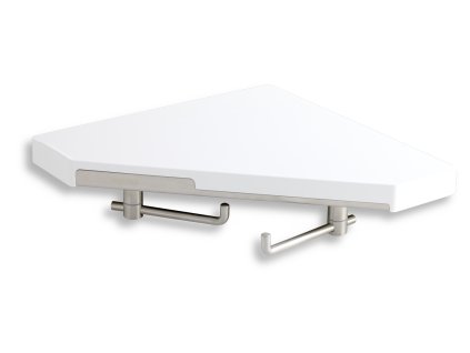 Rohová polička s dvěma otočnými háčky