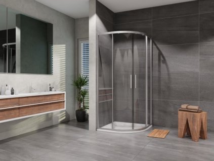 Lansanit Sprchový kout Vati 900x900, černý/čiré sklo, včetně vaničky (levý odpad)