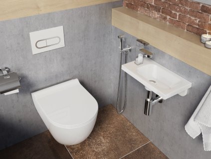 Umývátko Chrome 40 L, s otvorem pro baterii, bez přepadu