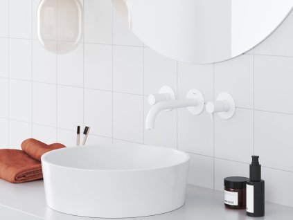 ES 019.10WV.O1 Umyvadlová podomítková baterie s tělesem, White Velvet