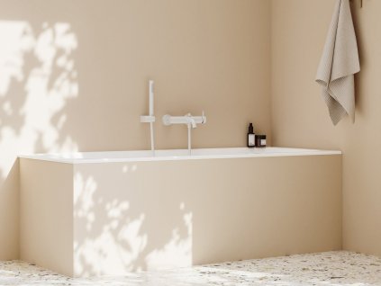 ES 022.10WV Vanová nástěnná baterie bez sprchového setu, White Velvet