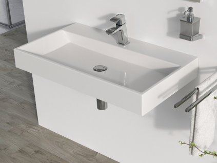 Umyvadlo Natural 80, s otvorem pro baterii, bez přepadu