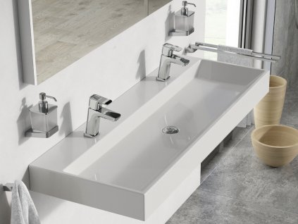 Umyvadlo Natural Duo 120, s otvory pro baterie, bez přepadu