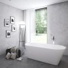 Vana Solo 178x80, volně stojící, bílá, krytka přepadu a odtoku černá
