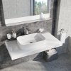 Umyvadlo Ceramic Slim R 55, bez otvoru pro baterii, bez přepadu, bílá