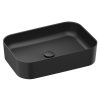 Umyvadlo Ceramic Slim R 55, bez otvoru pro baterii, bez přepadu, černá matná