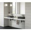 Umyvadlo Ceramic Slim R 55, bez otvoru pro baterii, bez přepadu, černá matná