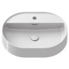 Umyvadlo Ceramic Slim Shelf O 55, s otvorem pro baterii, s přepadem, bílá